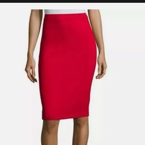 St. John Evening Red Skirt
